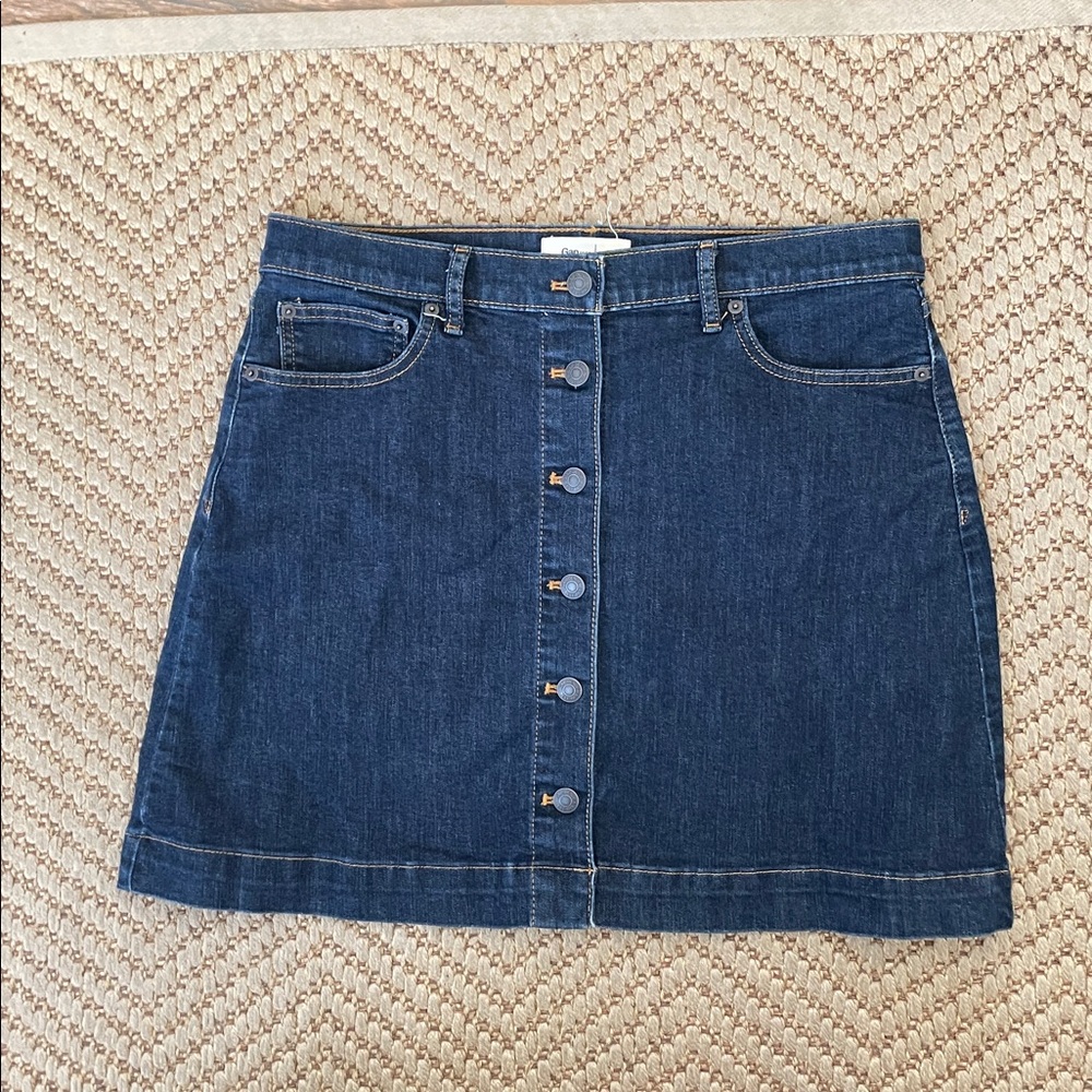 GAP - Button Down Denim Jean Skirt - Blue - 31